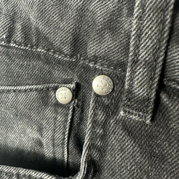 The Ragged Priest Jeans Wide Leg Denim Pants Raw Hem Black Charcoal 26 - Picture 10 of 11